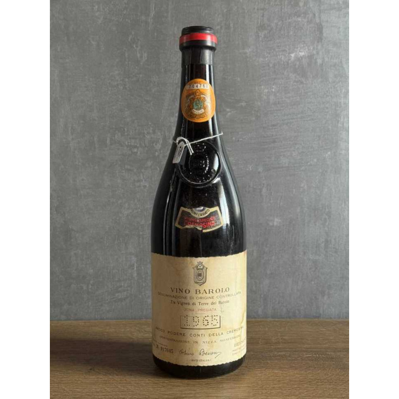 Вино Bersano Barolo 1965 года.