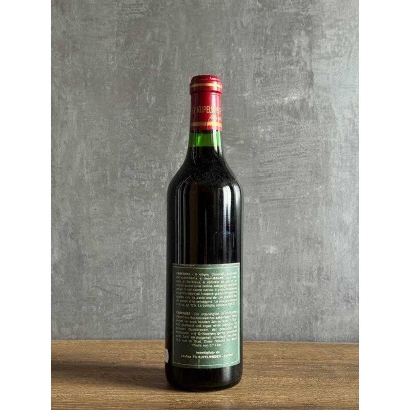 Вино F. Kupelwieser Cabernet 1976 года.