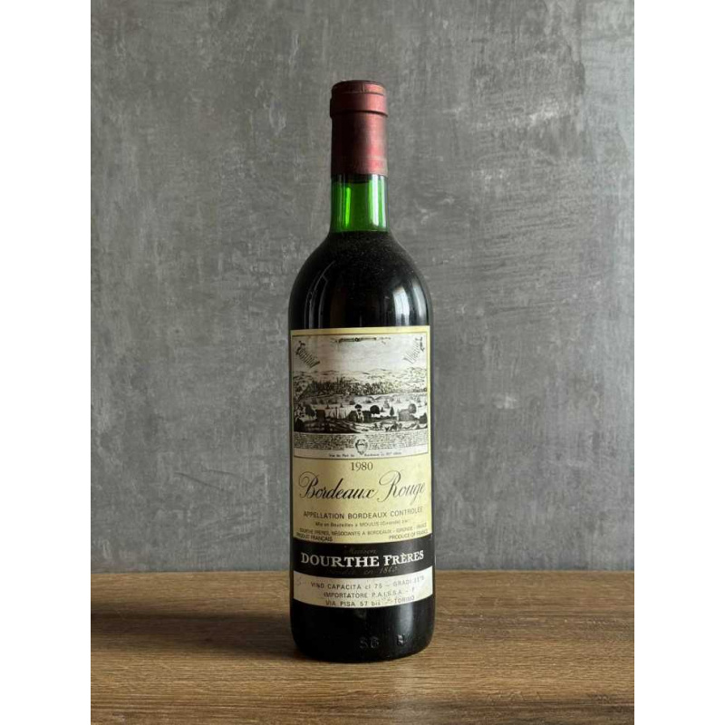 Вино Dourthe Frères Bordeaux Rouge 1980 года.